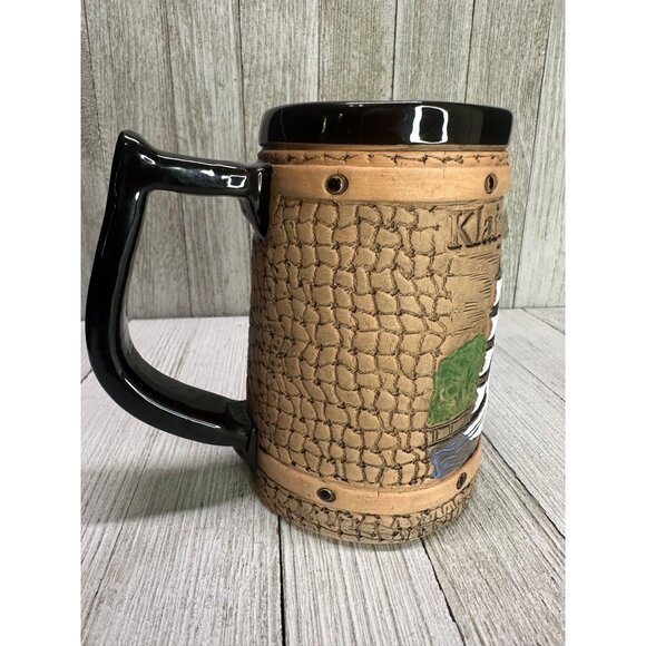 Vtg Klaipeda Lietuva Beer Mug Stein Ceramic Sailboat Lithuania Souvenir 5" Tall - Picture 3 of 11